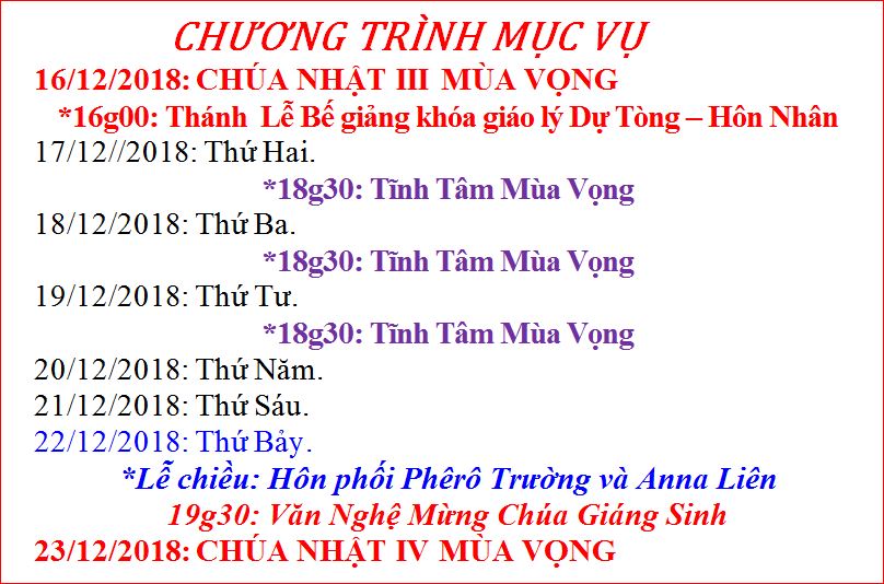 TUẦN III MÙA VỌNG